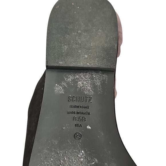 Schutz Jodie Nubuck Leather Suede Flats Black Womens 8.5 - Picture 7 of 9